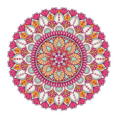 Flower Mandala. Vintage decorative elements. Oriental pattern, vector illustration. Islam, Arabic, Indian, moroccan,spain, turkish, pakistan, chinese, mystic, ottoman motifs. Coloring book page