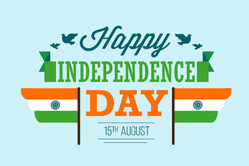 vector india independence day greeting card