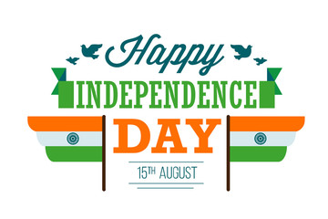 vector india independence day greeting card