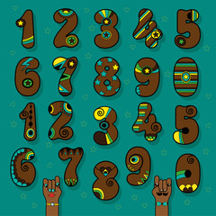 Brown Numbers with Bright Decor