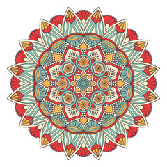 Flower Mandala. Vintage decorative elements. Oriental pattern, vector illustration. Islam, Arabic, Indian, moroccan,spain, turkish, pakistan, chinese, mystic, ottoman motifs. Coloring book page