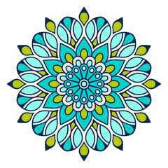 Flower Mandala. Vintage decorative elements. Oriental pattern, vector illustration. Islam, Arabic, Indian, moroccan,spain, turkish, pakistan, chinese, mystic, ottoman motifs. Coloring book page