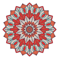 Flower Mandala. Vintage decorative elements. Oriental pattern, vector illustration. Islam, Arabic, Indian, moroccan,spain, turkish, pakistan, chinese, mystic, ottoman motifs. Coloring book page