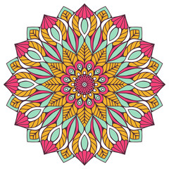 Flower Mandala. Vintage decorative elements. Oriental pattern, vector illustration. Islam, Arabic, Indian, moroccan,spain, turkish, pakistan, chinese, mystic, ottoman motifs. Coloring book page