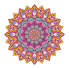 Flower Mandala. Vintage decorative elements. Oriental pattern, vector illustration. Islam, Arabic, Indian, moroccan,spain, turkish, pakistan, chinese, mystic, ottoman motifs. Coloring book page