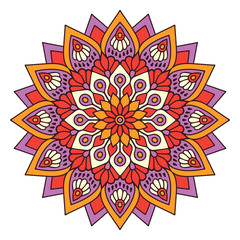 Flower Mandala. Vintage decorative elements. Oriental pattern, vector illustration. Islam, Arabic, Indian, moroccan,spain, turkish, pakistan, chinese, mystic, ottoman motifs. Coloring book page