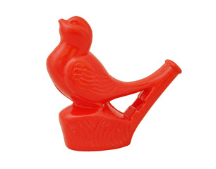 Red bird whistle / Isolated white