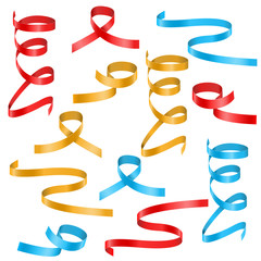 Colored ribbon streamers