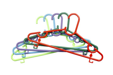 Colorful Coat Hanger, Clothes Hanger on white background