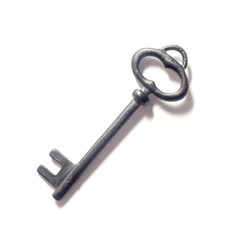Old key isolated on white background