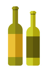 Two green wine bottles