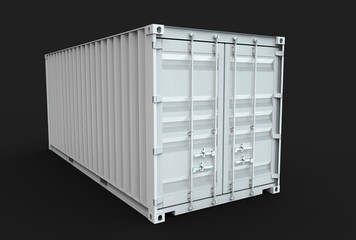 3d illustration of iso container isolated on black