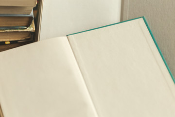 Composition with books on the table