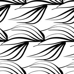 Seamless background pattern in retro style. Wrapping paper, wallpaper, fabric swatch. Black and white vector illustration.