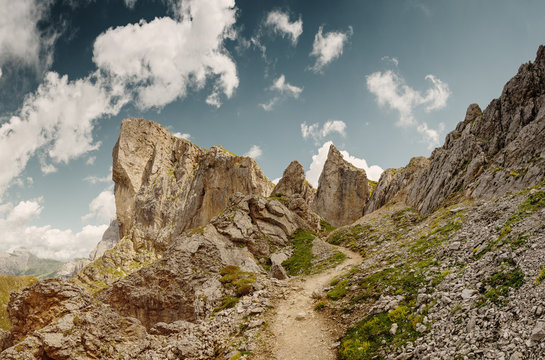 Panascharte an der Geislergruppe in den Dolomiten, Italien