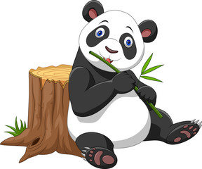 Naklejka premium Cute panda cartoon