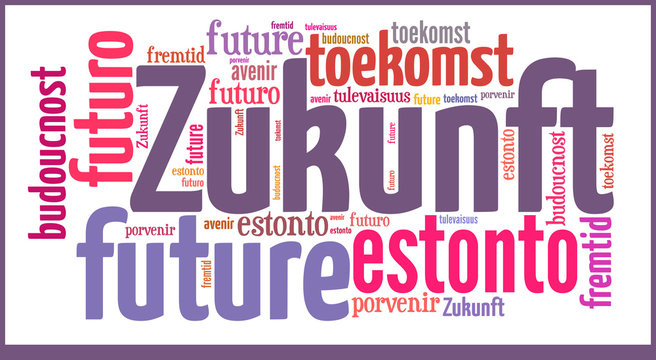 Wortwolke Zukunft in europ&auml;ischen Sprachen