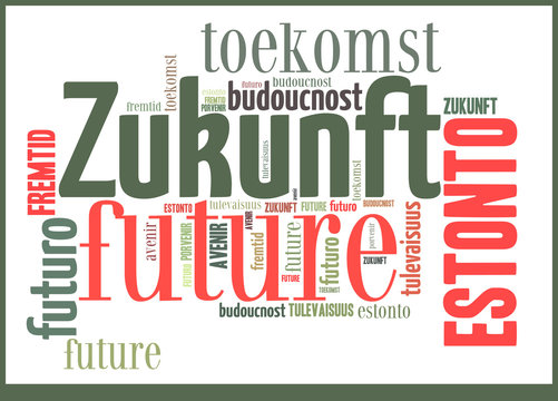 Wortwolke Zukunft in europ&auml;ischen Sprachen