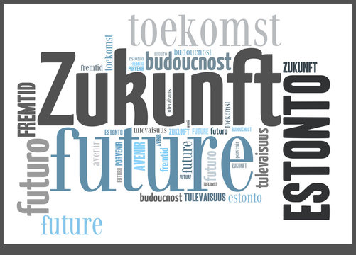 Wortwolke Zukunft in europ&auml;ischen Sprachen