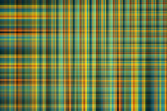 Abstract Blue, Green And Yellow Plaid Texture. Geometric Fractal Background. Digital Graphics. 3D Rendering.