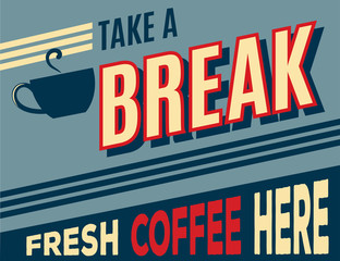 advertising coffee retro poster