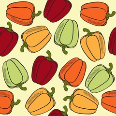 seamless pattern with peppers