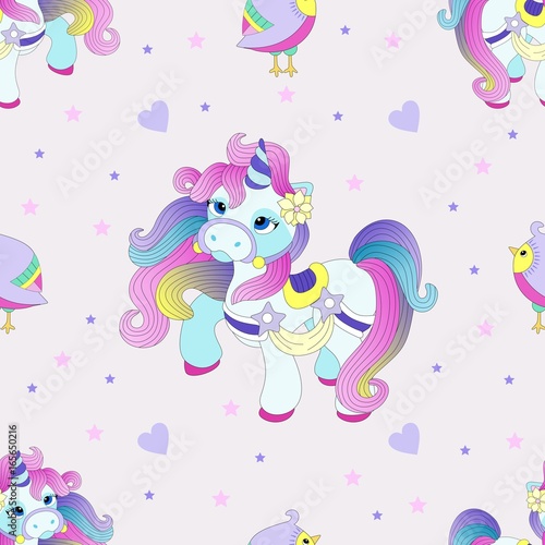 Seamless Pattern With Cute Unicorn Beautiful Background Vector Illustration Stock Image And Royalty Free Vector Files On Fotolia Com Pic 165650216