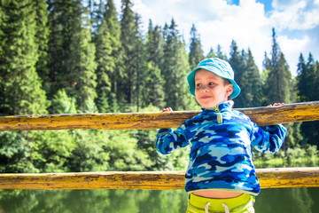 Little happy child toddler boy outdoor. © nadianb