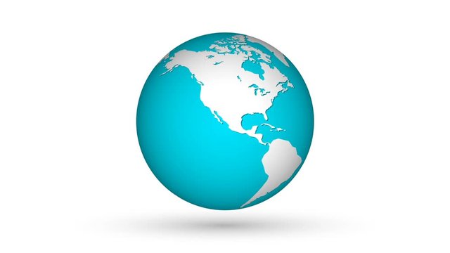 Rotation planet.  Earth globe. World map design. Global sphere planet.