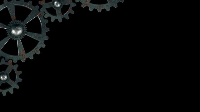 Cogs PNG Alpha Channel.Good For Title And Logo Text.Business Infographic Presentation With Gear.Technological Intro And Opener. Left Upper. Type 3