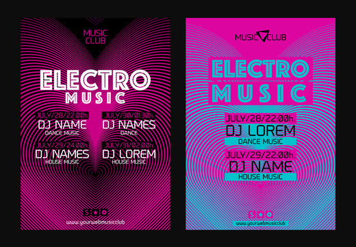 Template for poster design or electronic music banners. Vector