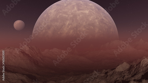 3d Rendered Space Art Alien Planet A Fantasy Landscape