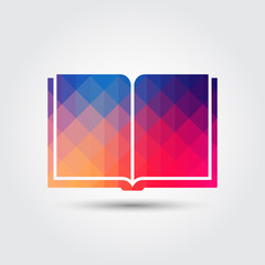 Book icon, Colorful geometric style