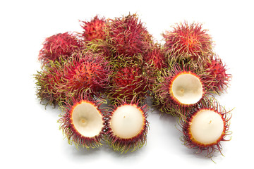 rambutan sweet fruit isolated on white background