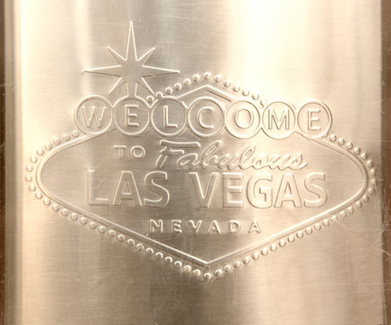 Las Vegas Sign engraved on stainless steel