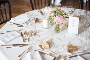 Décoration de salle de mariage, déco de table