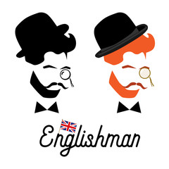 englishman's head in bowler hat 