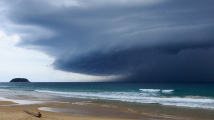 shelf cloud at Karon Beach Phuket Thailand