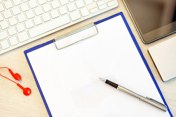 Office table top view