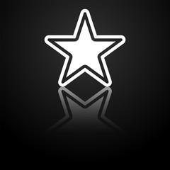 Obraz premium Vector white star icon illustration with reflection. Template for design