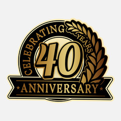 40 years anniversary logo template. Vector and illustration.
