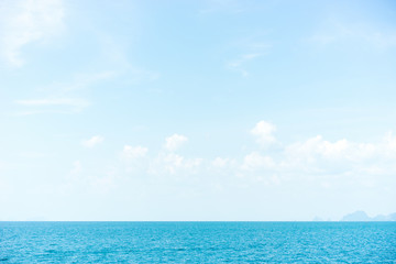 beautiful natural style of life. cool sea background, blue sky bright clouds and light blue wave ocean.