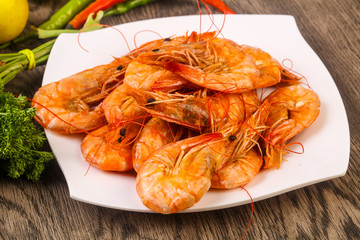 Boiled prawns