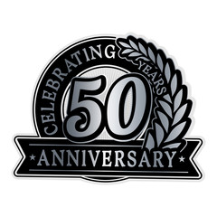 50 years anniversary logo template. Vector and illustration.
