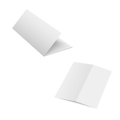 Mock up opened magazine, journal, booklet, postcard, flyer, business card or brochure . Vector Illustration.