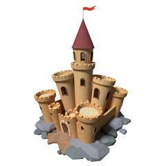 3d rendered cartoon castle