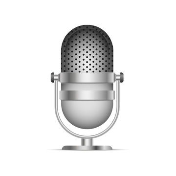 Realistic microphone icon vector. 
