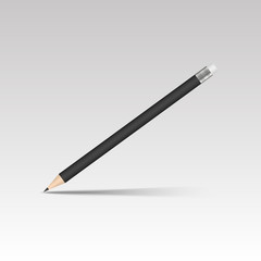 Blank pencil with soft shadow. Vector