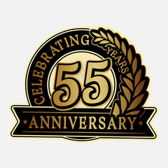 55 years anniversary logo template. Vector and illustration.

