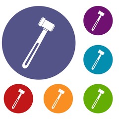 Medical hammer icons set